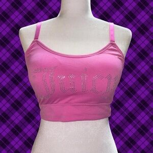 Pink Juicy Couture Sports Bra/Crop Top w/ Rhinestone Detail ~ Size M/L